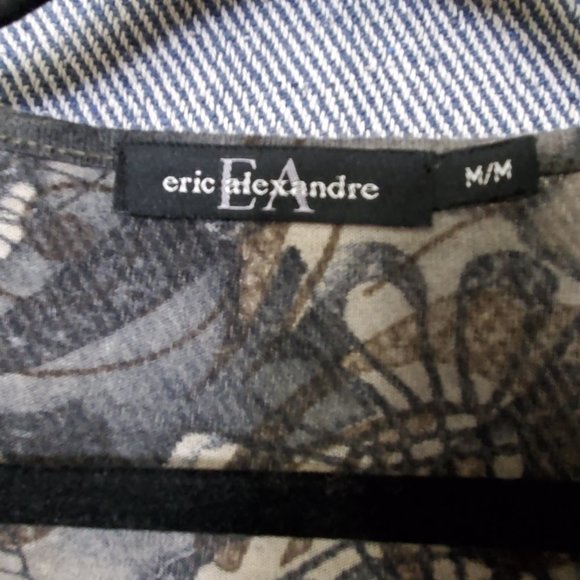 Eric Alexandre -  Size M - Sheer Graphic Top - Neutrals - Long Sleeves - EUC - Picture 3 of 3